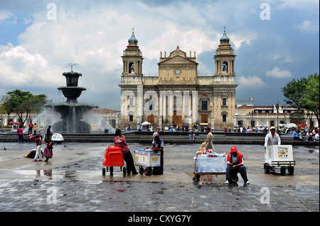 Kathedrale am Parque Central Square, Guatemala City, Guatemala, Mittelamerika Stockfoto