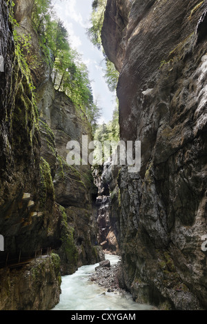 Partnachklamm Schlucht, Partnach Fluss, Garmisch-Partenkirchen, Werdenfelser Land/Region, Wetterstein Palette, Upper Bavaria, Bavaria Stockfoto