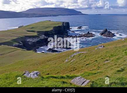 Blick zur Halbinsel Cape Wrath von Faraid Kopf von Balnakeil Bay, Durness, Northwest Highlands, North Sutherland, Schottland, Großbritannien Stockfoto