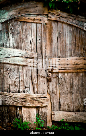 Detail von einer alten Holztür im Vézère-Tal, Perigord, Frankreich, Europa Stockfoto