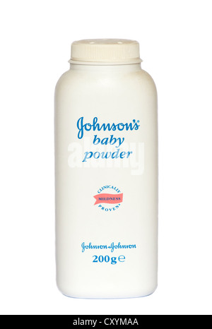 Wanne mit Johnsons Babypuder Stockfoto