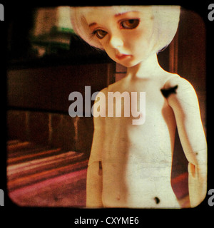 Porträt von traurigen Kind Puppe Stockfoto