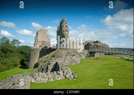 Das 13. Jahrhundert Ruinen von Montgomery Burg auf dem Burgberg, Powys, Mid Wales, Vereinigtes Königreich.   SCO 8691 Stockfoto