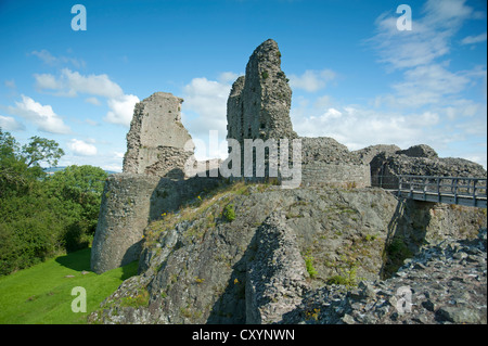 Das 13. Jahrhundert Ruinen von Montgomery Burg auf dem Burgberg, Powys, Mid Wales, Vereinigtes Königreich.  SCO 8693 Stockfoto