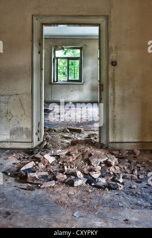 Verfallenes Haus vor dem Abriss, Laupheim, Baden-Württemberg Stockfoto