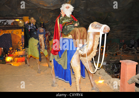 Alte Mode Weihnachtsszenen, der lebenden Krippe (Belen Viviente) am 26. Dezember 2011 in Beas, Spanien Stockfoto