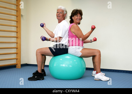 Älteres paar senior Sport, Erfurt, Thüringen Stockfoto