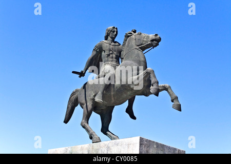 Statue von Alexander dem großen in Thessaloniki Stadt in Griechenland Stockfoto