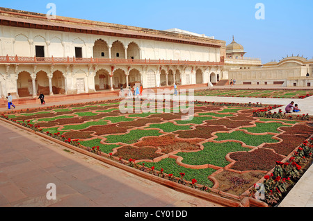 Kräutergarten im Innenhof, Red Fort, Agra, Uttar Pradesh, Indien, Asien Stockfoto