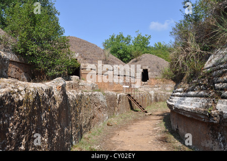 Etruskische Nekropole Banditaccia, Cerveteri, Latium, Italien Stockfoto