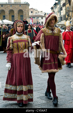 Mittelalterliche Parade der Cavalcata dei Magi, Florenz (Firenze), Toskana, Italien, Europa Stockfoto