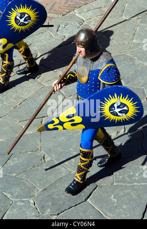 Mittelalterliche Parade der Giostra del Saracino, Arezzo, Toskana, Italien Stockfoto