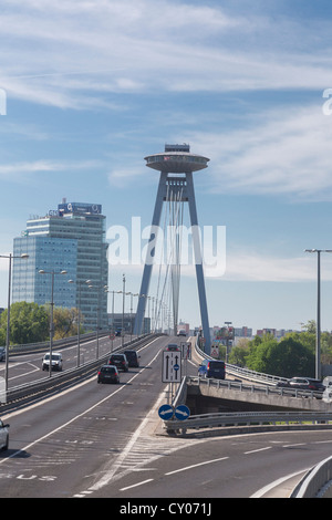 Neue Brücke, Nový Most, Bratislava, Slowakische Republik, Europa Stockfoto