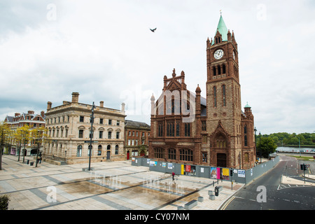 Guildhall, Derry, Londonderry, Nordirland, Vereinigtes Königreich, Europa Stockfoto