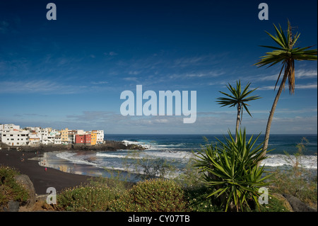 Strand von Playa Jardin, Punta Brava, Puerto De La Cruz, Teneriffa, Kanarische Inseln, Spanien, Europa Stockfoto