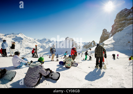 Skigebiet, Aiguille Percee, Tignes, Val d ' Isère, Savoie, Alpen, Frankreich Stockfoto