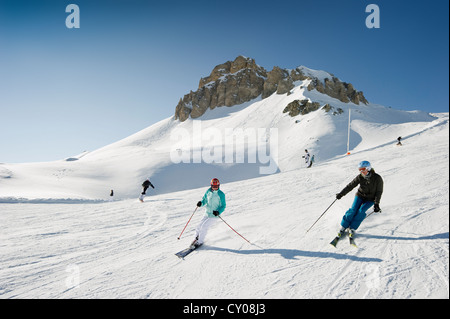 Skigebiet, Tignes, Val d ' Isère, Savoie, Alpen, Frankreich Stockfoto