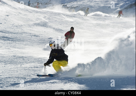 Skifahrer, Tignes, Val d ' Isère, Savoie, Alpen, Frankreich, Europa Stockfoto