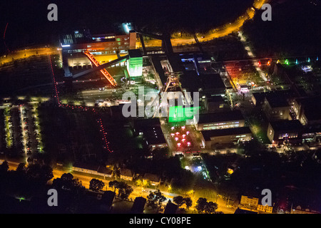 Luftaufnahme, Zeche Zollverein Zeche mit Verkokung zu Pflanzen, UNESCO-Weltkulturerbe, jährliche Kulturveranstaltung Extraschicht 2012 Stockfoto