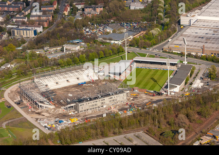 Luftbild, Rot-Weiss Essen Stadion, Georg-Melches Stadion, Bau des Stadions, Essen, Ruhrgebiet Stockfoto