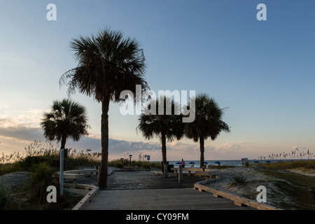 Eingang zum Coligny Kreis öffentlichen Strand auf Hilton Head Island, SC Stockfoto