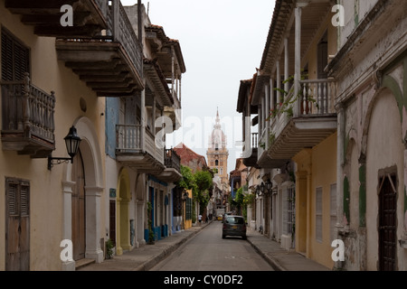 Kathedrale von Cartagena, Metropolitan-Kathedrale, Basilika St. Katharina von Alexandrien, Calle de La Iglesia, Ciudad Amurallada, Cartagena de Indias, Kolumbien Stockfoto