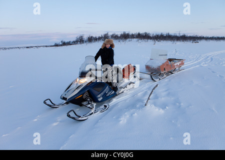 Eisfischen in Finnland Stockfoto