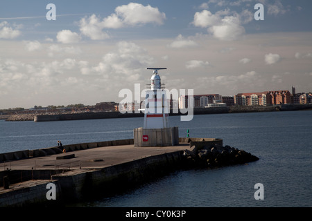 Hartlepool Landzunge mit Blick auf West Hartlepool Stockfoto