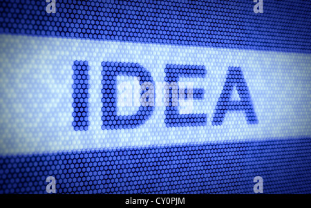 3D Render Idee Konzept auf blauem Bildschirm Stockfoto