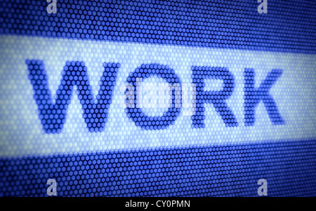 3D Render des Work-Konzept auf blauem Bildschirm Stockfoto