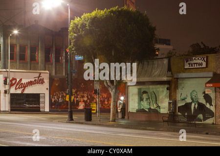 Hollywood Boulevard in der Nacht. Hollywood, Kalifornien, USA Stockfoto