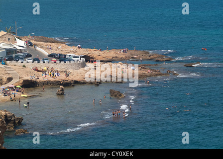 Strand in Les Rotes Denia, Kap San Antonio, Provinz Alicante, Spanien, Europa Stockfoto