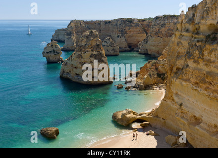 Portugal, Algarve, Felsformationen, Praia da Marinha, Armacao de Pera Stockfoto