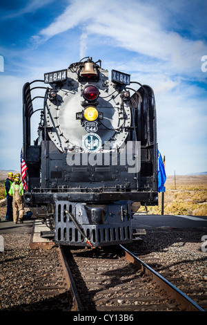 Union Pacific 844 Dampflokomotive in Hazen Nevada Stockfoto