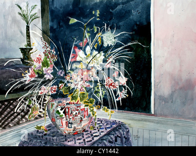 Stillleben Blumenmalerei Stockfoto