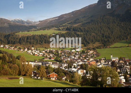 Die Schweizer Dorf Flims auf die Glarus Schub World Heritage Site, Schweiz Stockfoto