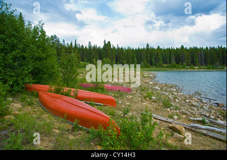Pyramid Lake View in der Nähe von Jasper, Alberta, Kanada Stockfoto