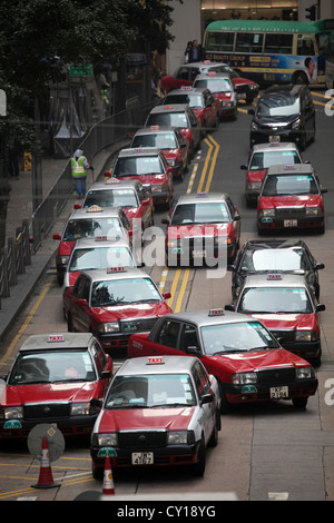 Taxi in die Innenstadt von Hongkong Stockfoto