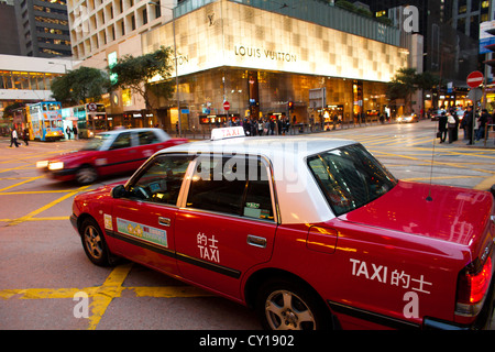 Taxi in die Innenstadt von Hongkong Stockfoto