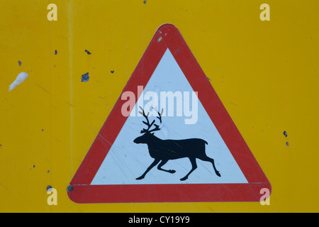 Warnschild in Finnland Stockfoto