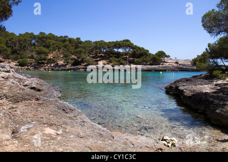 Cala Barca, Santanyi "Bezirk, Ostküste Mallorca Meer Balearen Spanien Stockfoto