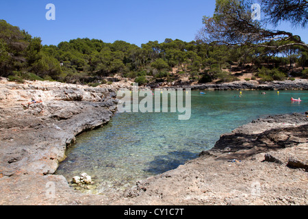 Cala Barca, Santanyi "Bezirk, Ostküste Mallorca Meer Balearen Spanien Stockfoto