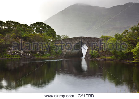 Die Brücke am "Meeting of the Waters", Lough Leane & Muckross Lake Stockfoto