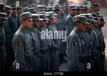 Abschluss des nationalen afghanischen Polizisten in Kabul. Stockfoto