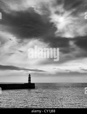 Seaham Hafen und Leuchtturm, County Durham, England Stockfoto