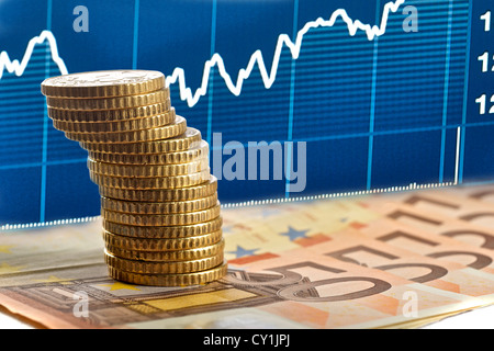 Handel mit Geld Abbildung charts Stockfoto
