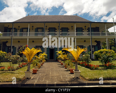 Pamplemousses Mauritius Mansion House Mo Plasir am Sir Seewoosagur Ramgoolam Royal Botanical Gardens Stockfoto