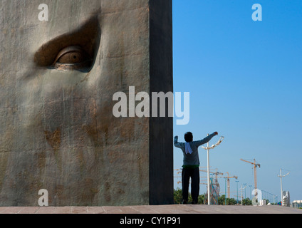 Cesar moderne Kunst auf Corniche Jeddah, Saudi Arabien Stockfoto