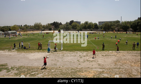 Spieler spielen Welt Cup Fußball Feld Kinder k Stockfoto