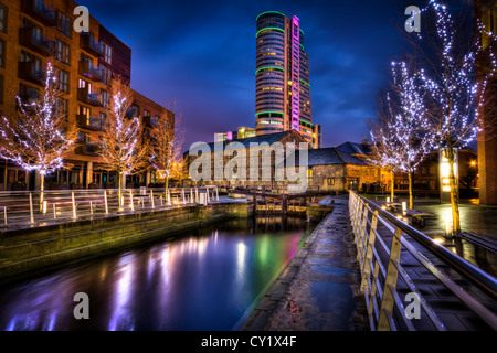 Bridgewater findet vom Kornspeicher Wharf, Leeds Stockfoto